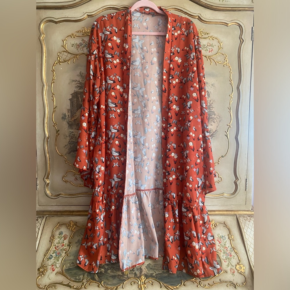 Vada Winter Boutique Boho Butterfly Bell Sleeve Kimono